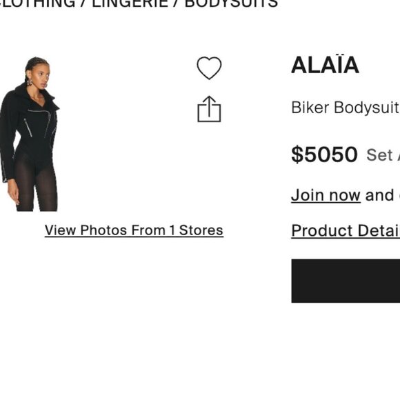 NWT ALAIA Wool Blend Knit Asymmetric Zip Biker Bodysuit Noir Black 36 (US 4) - Picture 7 of 12